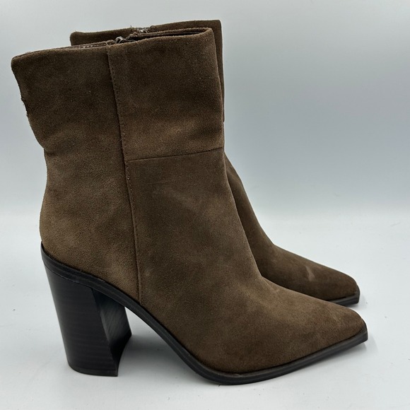 Steve Madden Shoes - Steve Madden Suede Ankle Boots Brown 7M Euro Chic Clean Girl Block Heel